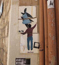 Kunst an der Wand in Barcelona
