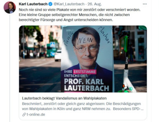 Wahlplakat Lauterbach: Wahlkampf in rauen Zeiten