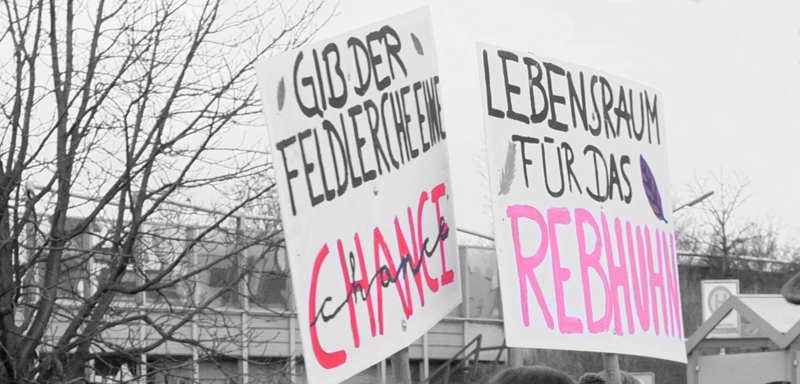 Demonstration gegen die Vernichtung von Ackerland in Münchingen
