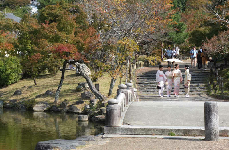 Spaziergang in einem der zahlreichen Gärten Kyotos (JR-16)